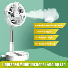 Load image into Gallery viewer, Folding Retractable Fan USB Multi-Function Humidifying Spray Fan
