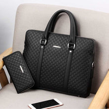 Load image into Gallery viewer, Double layers unisex genuine leather laptop bag