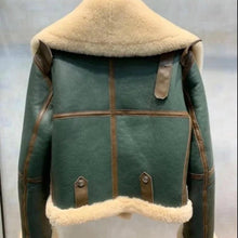 Load image into Gallery viewer, Ladies Winter Short Leather Fleece Coat