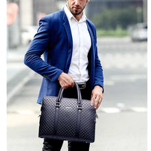 Load image into Gallery viewer, Double layers unisex genuine leather laptop bag