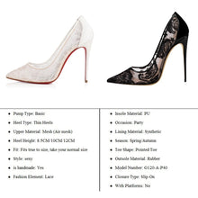 Load image into Gallery viewer, New Black and White Mesh Lace High Heels Calzado Mujer Heels.