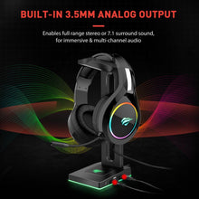 Load image into Gallery viewer, Havit Headphones Holder/Stand with AUX and 2 USB Ports for Gamers