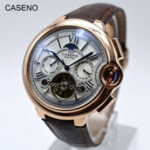 Load image into Gallery viewer, CASENO Men's Automatic Mechanical Skeleton Wristwatch