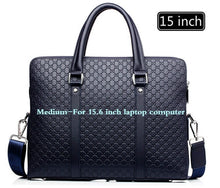 Load image into Gallery viewer, Double layers unisex genuine leather laptop bag