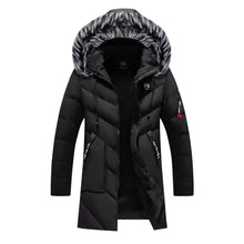 Load image into Gallery viewer, Men's Winter Long Parkas Cotton Padded Fur Hooded Coats