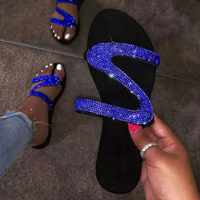 Load image into Gallery viewer, Ladies Summer Open Toe Rhinestone Slippers