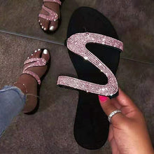 Load image into Gallery viewer, Ladies Summer Open Toe Rhinestone Slippers