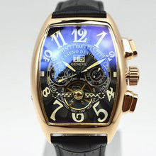 Load image into Gallery viewer, CASENO Men's Automatic Mechanical Skeleton Leather Wristwatch