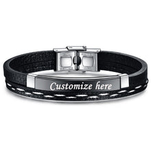 Load image into Gallery viewer, Customizable Leather Bracelets for Men and Women