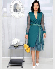 Load image into Gallery viewer, Ladies Spring Slit See Through Lace Patchwork Dress