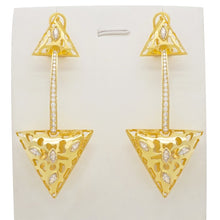 Load image into Gallery viewer, Ladies Double Circle Dangle Earrings