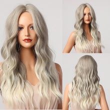Load image into Gallery viewer, HENRY MARGU Long Brown Wavy Synthetic Natural Hair Wigs
