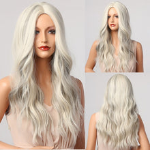 Load image into Gallery viewer, HENRY MARGU Long Brown Wavy Synthetic Natural Hair Wigs