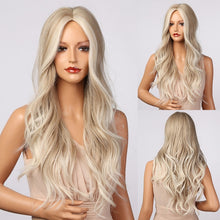 Load image into Gallery viewer, HENRY MARGU Long Brown Wavy Synthetic Natural Hair Wigs