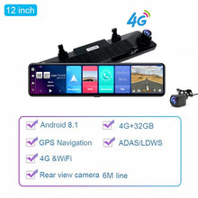 Load image into Gallery viewer, 4G Dash Cam Car Rearview Mirror with GPS Navigation