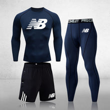 Load image into Gallery viewer, Men's 3-Piece Fitness Compression Jogging Tight