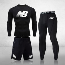 Load image into Gallery viewer, Men's 3-Piece Fitness Compression Jogging Tight