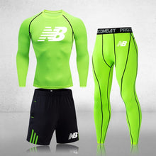 Load image into Gallery viewer, Men's 3-Piece Fitness Compression Jogging Tight