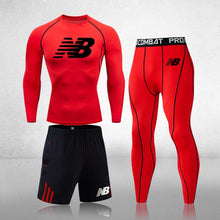 Load image into Gallery viewer, Men's 3-Piece Fitness Compression Jogging Tight