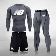 Load image into Gallery viewer, Men's 3-Piece Fitness Compression Jogging Tight