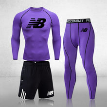 Load image into Gallery viewer, Men's 3-Piece Fitness Compression Jogging Tight