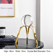 Load image into Gallery viewer, Golden Modern Metal Crystal Living Room Ball Crafts