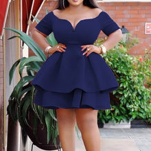 Load image into Gallery viewer, Spring and Summer Plus Ruffle Ladies Dress