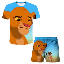 Load image into Gallery viewer, Summer Short-Sleeved Kids Unisex Lion King T-Shirt Set