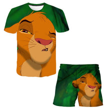 Load image into Gallery viewer, Summer Short-Sleeved Kids Unisex Lion King T-Shirt Set