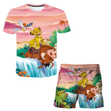 Load image into Gallery viewer, Summer Short-Sleeved Kids Unisex Lion King T-Shirt Set