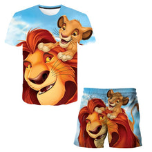 Load image into Gallery viewer, Summer Short-Sleeved Kids Unisex Lion King T-Shirt Set