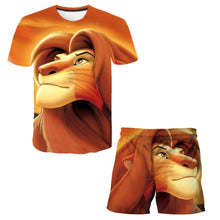 Load image into Gallery viewer, Summer Short-Sleeved Kids Unisex Lion King T-Shirt Set
