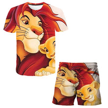 Load image into Gallery viewer, Summer Short-Sleeved Kids Unisex Lion King T-Shirt Set