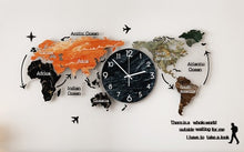 Load image into Gallery viewer, World Map Nordic Wall Clock