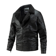 Load image into Gallery viewer, Winter Men's Fur Leather Vintage Jacket