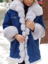 Load image into Gallery viewer, Ladies Winter Denim Jacket Coat