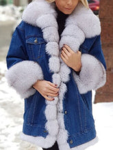 Load image into Gallery viewer, Ladies Winter Denim Jacket Coat