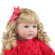 Load image into Gallery viewer, Soft Silicone Blonde Long Hair Toddler Doll
