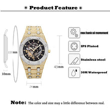 Load image into Gallery viewer, Men&#39;s Iced Skeleton Tourbillon Automatic Wristwatch
