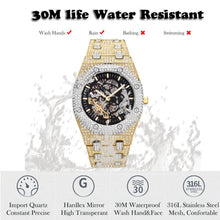 Load image into Gallery viewer, Men&#39;s Iced Skeleton Tourbillon Automatic Wristwatch
