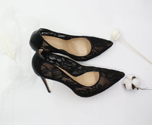 Load image into Gallery viewer, New Black and White Mesh Lace High Heels Calzado Mujer Heels.
