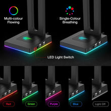 Load image into Gallery viewer, Havit Headphones Holder/Stand with AUX and 2 USB Ports for Gamers
