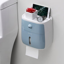 Load image into Gallery viewer, Waterproof Toilet Paper Plastic Holder with shelf storage Box
