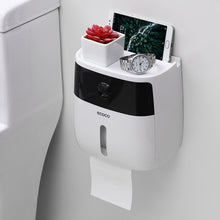 Load image into Gallery viewer, Waterproof Toilet Paper Plastic Holder with shelf storage Box
