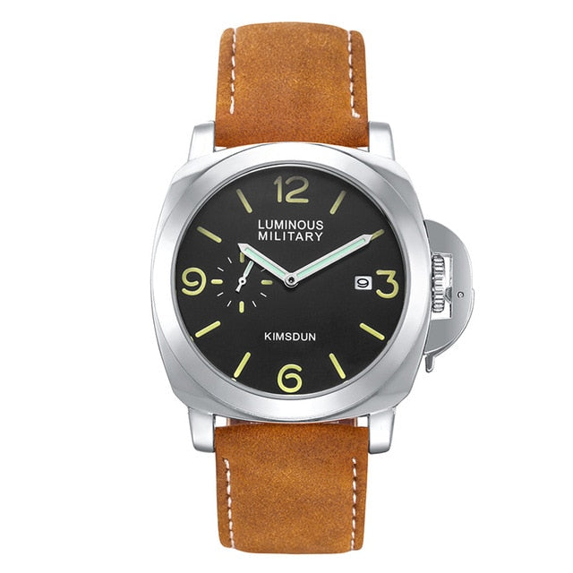 Waterproof Quartz Brown Leather Military Wrist Watch