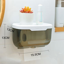 Load image into Gallery viewer, Waterproof Toilet Paper Plastic Holder with shelf storage Box
