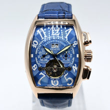 Load image into Gallery viewer, CASENO Men&#39;s Automatic Mechanical Skeleton Leather Wristwatch
