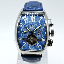 Load image into Gallery viewer, CASENO Men&#39;s Automatic Mechanical Skeleton Leather Wristwatch
