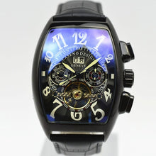 Load image into Gallery viewer, CASENO Men&#39;s Automatic Mechanical Skeleton Leather Wristwatch
