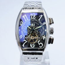 Load image into Gallery viewer, CASENO Men&#39;s Automatic Mechanical Skeleton Leather Wristwatch
